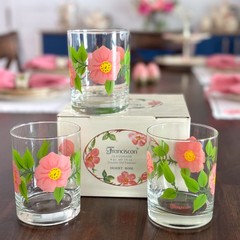Franciscan Desert Rose Double Old Fashion 14 oz. 4 Piece Boxed Set New Old Stock