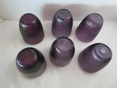 Vintage Amethyst Purple Ombré ribbed textured Glass 6 rocks Whiskey rock 12 Oz.