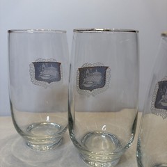 (5) Vintage Libbey Apothecary Pharmacy Rx Gold Trim Drinking Glasses Tumblers