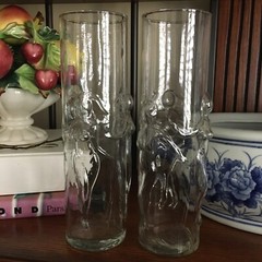 Libbey La Femme Female Tall Cocktail Glass Pair of 2 Tumbler 3D Nude Women 8.75″