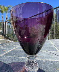 Pair Vintage Cambridge Aurora Amethyst Claret Wine Glass 5 1/4 » Very Pretty