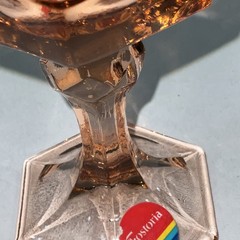 Fostoria Wine Goblet-Peach PinkVTG 1983-1986-chipped Slightly- For Showcase Only