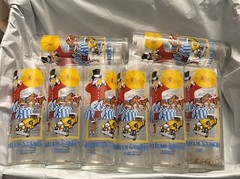 Jim Beam Drinking Glass Horse Racing Stakes Spiral 1988 Festival Lot Of 8 Box30