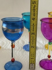 Vintage Venezia Cordial Glasses By Antonio Salviati Velvet Box Hand-Blown MCM