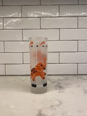 Vintage matching set of 5 Libby Frosted Carousel Merry-go-round animal glasses