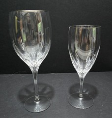 Lenox Firelight Crystal Panel Wine 9-3/4″ & Iced Tea Glass 8-1/4″ Platinum Edge