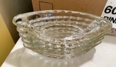 Vintage Heavy Banana Split Boats Clear Glass Oval Shape Dishes Set of 5 Mexico