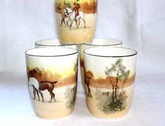JUICE SET- Royal Doulton Coaching Days Set of 5 Juice Tumblers & 40 oz Pitcher