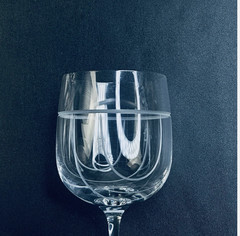 1 Salviati Wine Glass Art Crystal Etched Glass Italy 8″ handblown