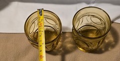 Bulls Eye Tumbler Glasses Amber Set of 2 10 oz Each
