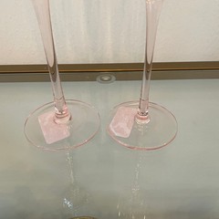 Pink Heart Shaped Champagne Flute Glass Set of 2 Red Rim Valentines Day NEW