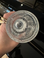 Vtg/Dansk Bohemian Cocktail/Juice Glasses, Embossed Leaf/Art Glass/MCM/Set Of 6