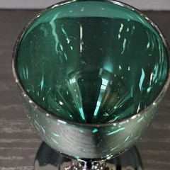 Antique Bristol Green William IV Stemmed Wine Glass w/ Pontil & Knob at Join