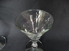 MCM Libbey Clear Glass Columbian 4 7/8th Sherry Stem 2 oz Multi-Sided Stem EUC