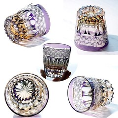 Luxury handmade Whisky Brandy Crystal Bar Glass Cup Tumbler Geometric Cut 11oz
