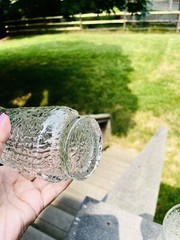 3 Libbey Artica Crystal 6″ Glasses Set Vintage 1970s Clear Geometric Textured