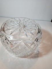 Cut Crystal Bowl Elongated 5″ Tall x 6 1/2″ W x 5 1/2 opening 3.8 lbs Edinburgh