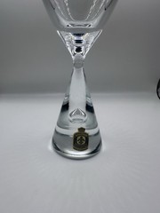 Vintage Kastrup Denmark Crystal Wine Glasses Set of 4 Danish Glass Etched Stem