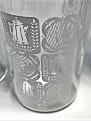Vintage Glass Tumblers Set Of 4 Gold/White Anchor Hocking 8 Oz MCM