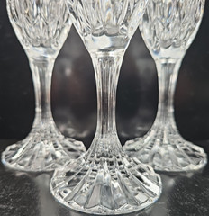 (4) Cristal D’Arques Bretagne Fluted Champagne Set Vintage Crystal Cut Stemware