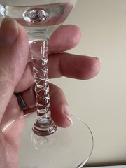 Set of 4 Vintage Etched Cordial Liqueur Glasses with Twisted Rope Stem 4.5″