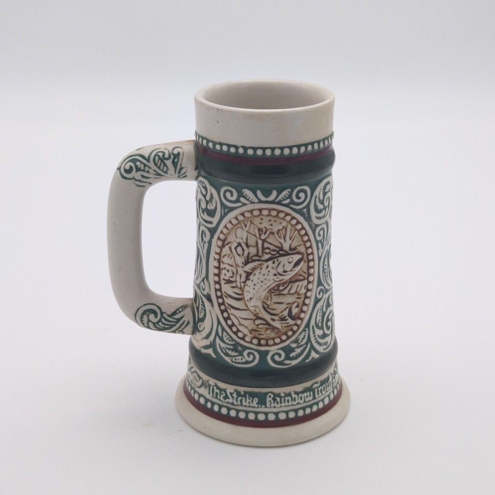 Vintage Avon Stein Mug 1983 Rainbow Trout English Setter Hunting Collectible Cup