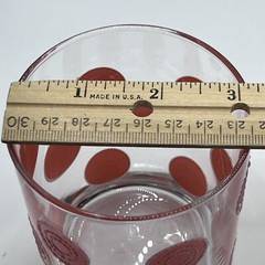 Homer Laughlin Fiesta Coral Pink Dots/Circles Rocks Juice Glasses 12 Oz Set of 2