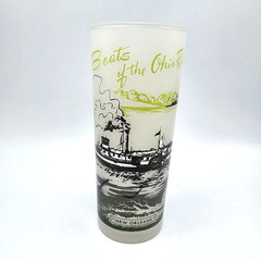 New Orleans frosted glass Boats Ohio River Steamboat Vintage