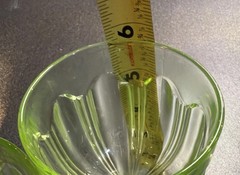 Uranium Glass Colonial Knife & Fork 6″ Tall Set Of 3 Goblets Depression Glows