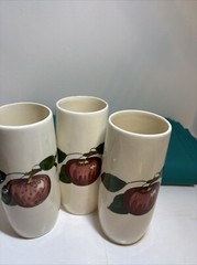 Vintage Franciscan Apple Blossom Drinking Glass Tumblers Set Of 3 Earthenware