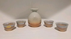 Japanese Sake Set Pottery Vintage