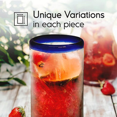 Cobalt Blue 20 Oz Iced Tea Glasses – Set of 6, Eco-Friendly, Lead-Free
