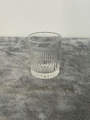 Vintage Glass Whiskey Rocks Ribbed Base Heavy