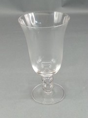 4 Piece Clear Glass Iced Tea Goblets 2 Beaded Stem Glasses