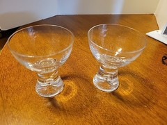 Vintage iittala Tapio Wirkkala Bubble In Stem Sherry 3″ Glasses Set Of (2)