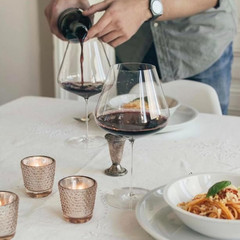 Denk’Art Burgundy Red Wine Glass, Set of 2 | Hand-Blown Crystal