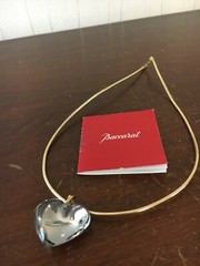 Baccarat Crystal Heart Necklace In Anthracite