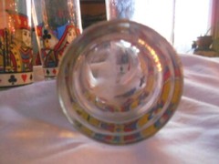vtg poker glass bridge glass iced tea lemonade w/ 4 suits of cards queen # 6089