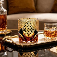 7oz Whiskey Glass Japanese Style Carved Crystal Glasses Edo Kiriko Hand Cut NEW
