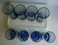 Set Of 8 Vintage Libbey Bolero Dusky Blue Glasses Tumbler Cooler 16 oz
