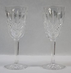 Pair of Vintage BALLYBAY SHERRY Waterford Crystal Wine Glasses 5 1/8″ Tall w/Box