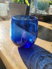 Glass Eye Studio Artist Hand Blown x 4 Eric Barnardi Signed Art Glass Tumblers