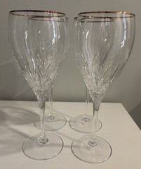 Set Of Four Orion Gold Water Goblets New In Box