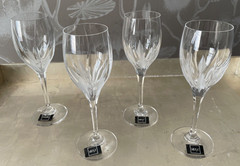 Lot of 4 New With Tags NWT Mikasa Flame D’Amore Water Goblets / Glasses