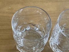 Tiffany Rock Cut 2 Crystal Double Old Fashioned Glasses 3 7/8″