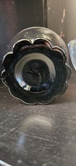 4- Fry, Weston, Seneca Glass Lily Pad Black Foot Crystal Sherbet Dish Cut Stars