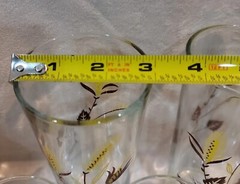 11-Vintage Clear Glasses/Barware Golden Wheat Design Country farmhouse Falldeco