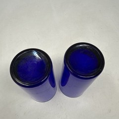 VTG Lot of 2 Reims France Cobalt Blue Tall Tumbler Drinking Water Glasses 5.5″