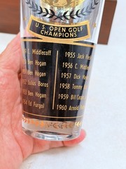 3 Vintage Cera Glass Barware glasses black w/ gold 1959 Sports Winners