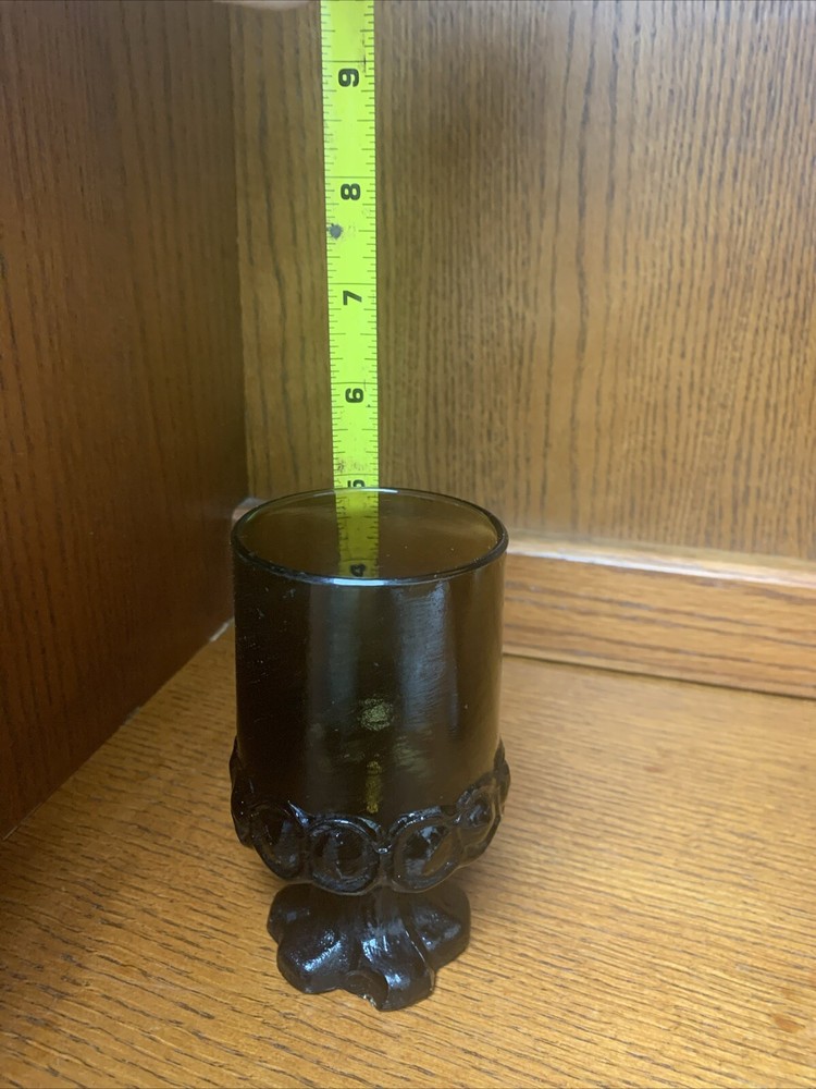 Vintage Franciscan Madeira Glass Smoke Brown Wine Goblet Footed Stem 5″